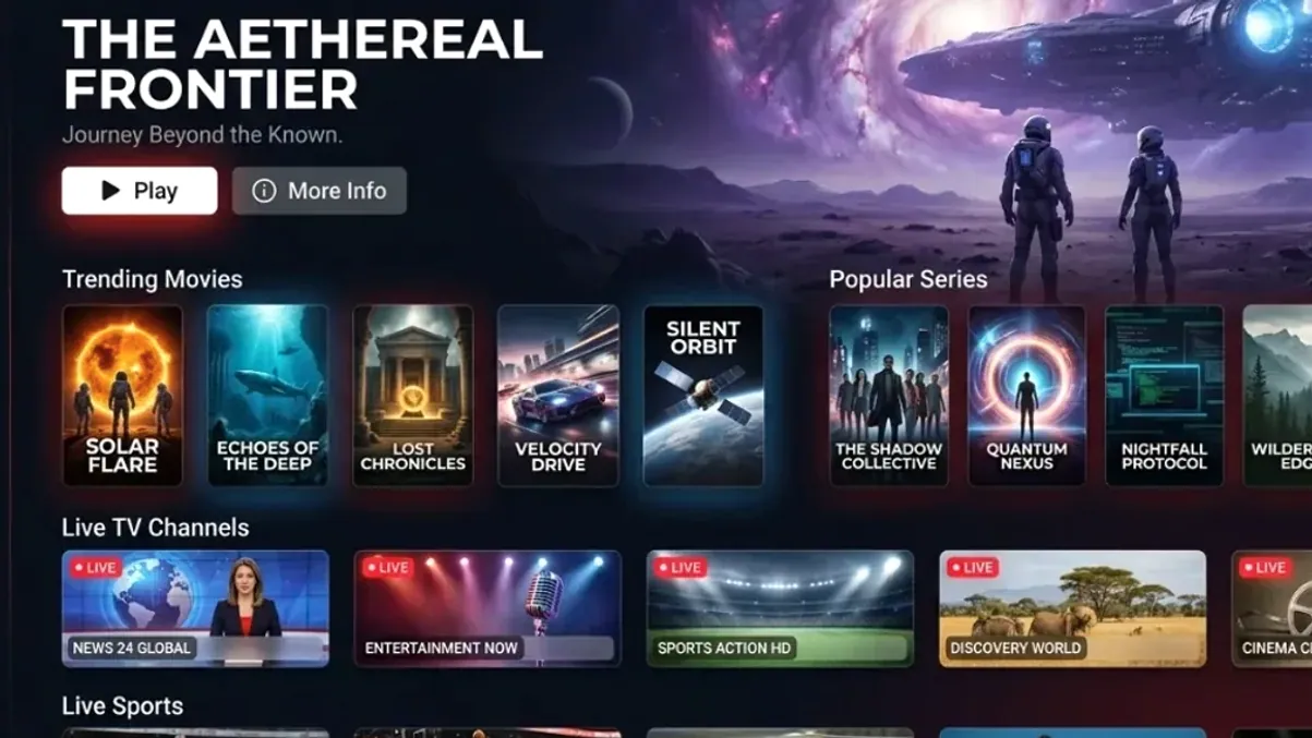 A smart TV showing the IPTV Subscribe guide on the first evening of the year